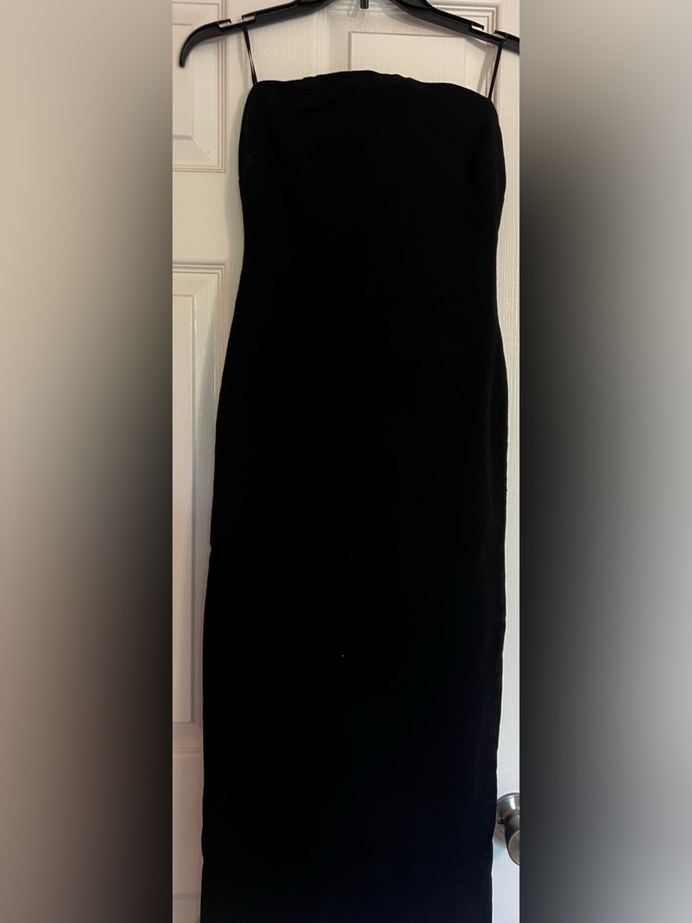 Zara Black Denim Strapless Midi Dress - Picture 3 of 5